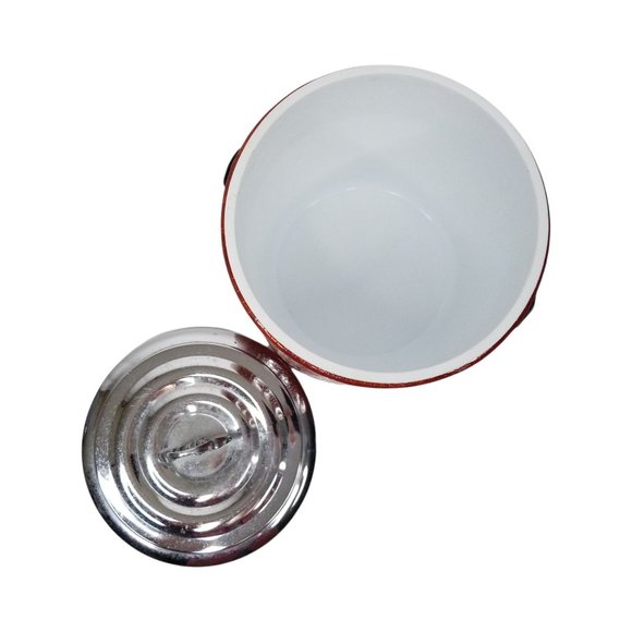 Vintage 1960s Irvinware Ice Bucket Faux Alligator Cocktail Bar Ware Brown MCM - Picture 5 of 11